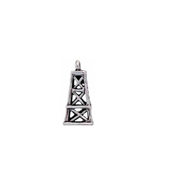 Oil Derrick Charm Sterling Silver, Oilfield Jewelry, Oil Rig Jewelry