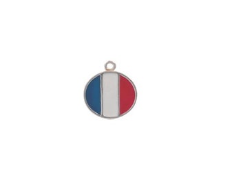 Vintage French Flag France Euro European Italian Style Bracelet Bead Charm 