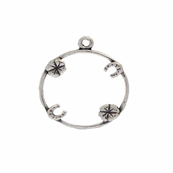 Lucky Penny Holder Charm Sterling Silver | Luck Penny Jewelry | Coin Settings Jewelry