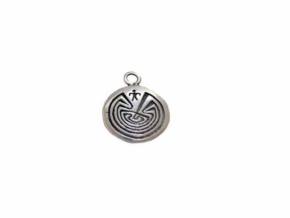 Man In A Maze Silver Charm For Bracelets Necklaces Or Jewelry - Man In The Maze Silver Pendant Man In A Maze Silver Charm For Bracelets Necklaces Or Jewelry - Man In The Maze Silver Pendant