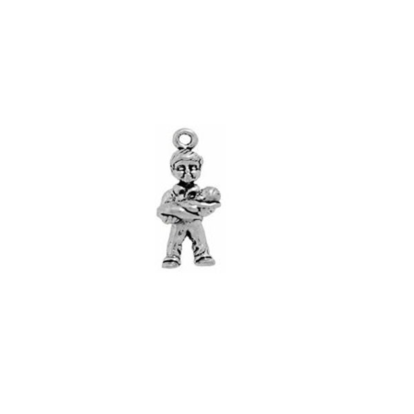 Big Brother with Baby Charm Sterling Silver, Big Brother Charm, Family Jewelry