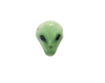 Alien Beads, Green Alien Head, Peruvian Beads, Alien Jewelry