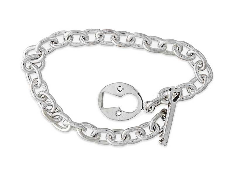 Toggle Clasp Bracelet Silver Hand Made Bracelet 8-1/2 Inch | Etsy