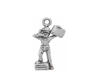 Newspaper Charm, Paper Boy Charm Sterling Silver, Newspaper Jewelry