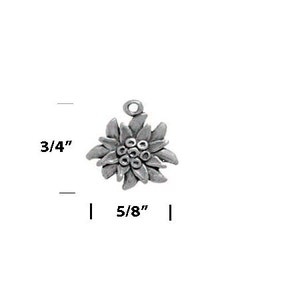 Edelweiss Charm Sterling Silver, Edelweiss Jewelry, Mountain Flower Jewelry image 2