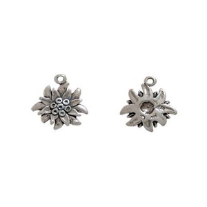 Edelweiss Charm Sterling Silver, Edelweiss Jewelry, Mountain Flower Jewelry image 4