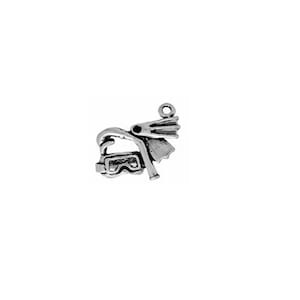 Snorkel, Fins & Mask Charm Sterling Silver | Water Sports Jewelry
