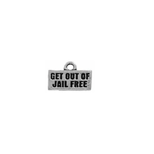 Get Out of Jail Free Charm Sterling Silver | Monopoly Jewelry | Board Game Jewelry