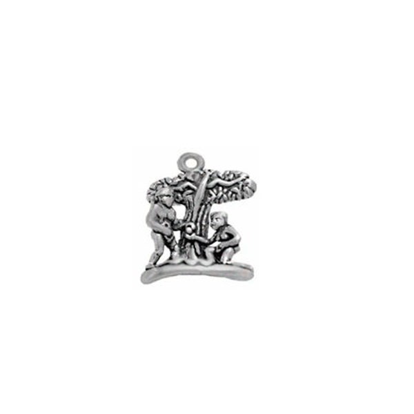 Adam and Eve Charm Sterling Silver | Religious Jewelry | Bible Jewelry