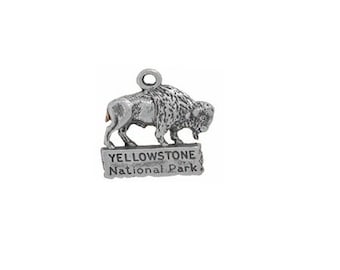 Yellowstone Buffalo Charm Sterling Silver | Yellowstone National Park Charm | Bison Jewelry