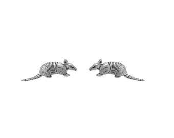 Armadillo Earrings Sterling Silver, Armadillo Stud Earrings, Armadillo Jewelry