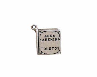 Anna Karenina Book Charm Sterling Silver, Anna Karenina Jewelry, Book Jewelry