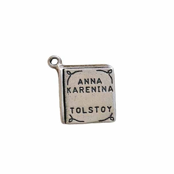 Anna Karenina Book Charm Sterling Silver, Anna Karenina Jewelry, Book Jewelry