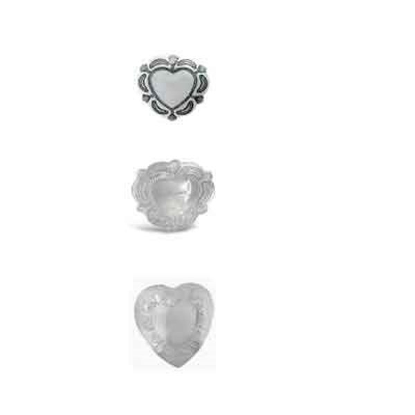 Heart Conchos, Sterling Silver, Concho Heart Jewelry, Leatherwork Supply, Southwest Jewelry