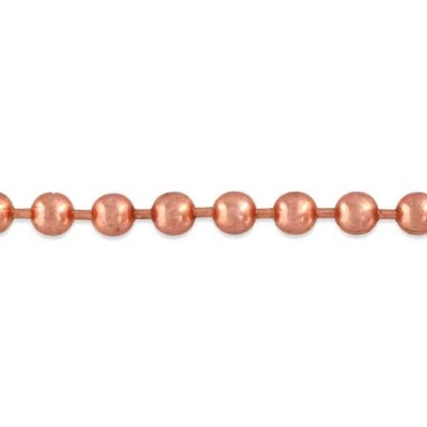 Copper Ball Chain by the Foot | Copper Ball Chain Necklace