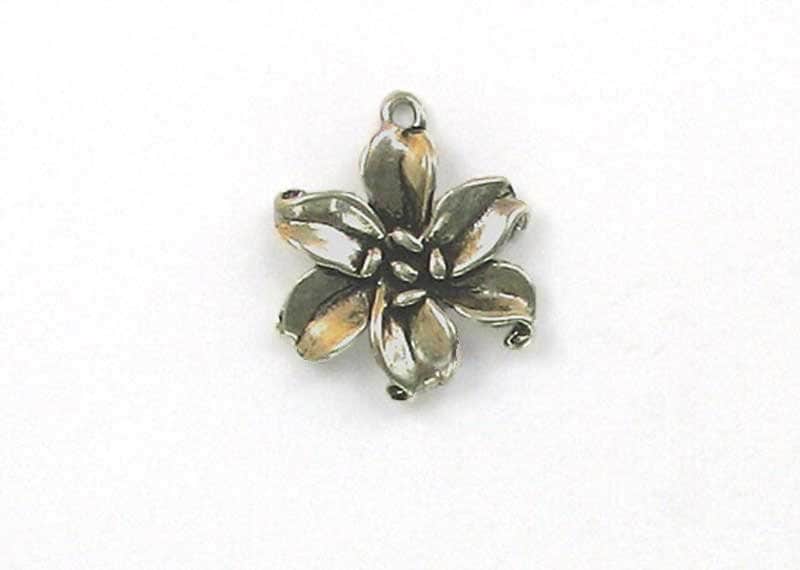 Sterling Silver 3-D Lily Flower Charm | Etsy