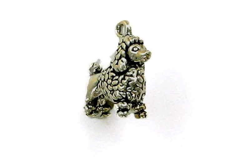 Sterling Silver 3-D 20mm Poodle Dog Charm
