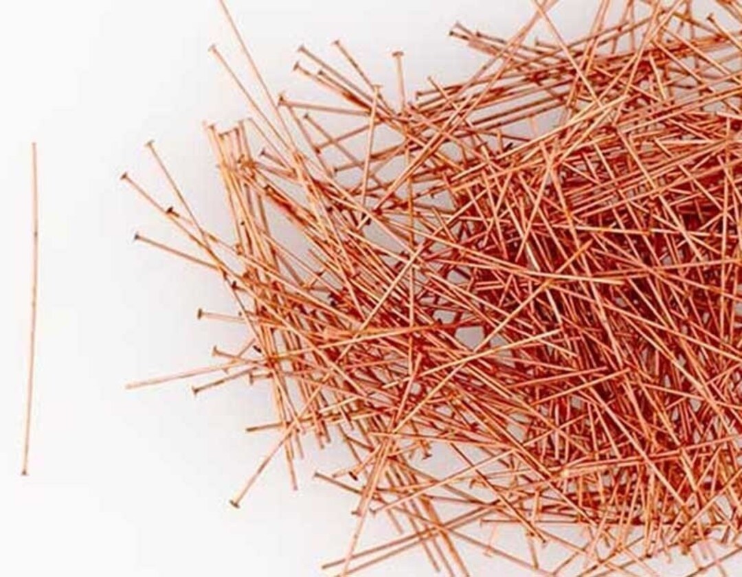 Copper Head Pins, 1, 1 1/2, 2 Domed Headpins, Copper Jewelry Supplies