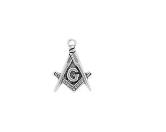 Masonic Charm | Masonic Symbol Charm Sterling Silver | Masonic Jewelry | Freemason Jewelry