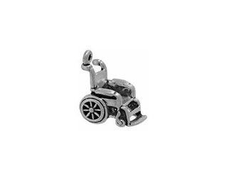 Wheelchair Charm, Sterling Silver, Wheel Chair Charm, Wheelchair Jewelry