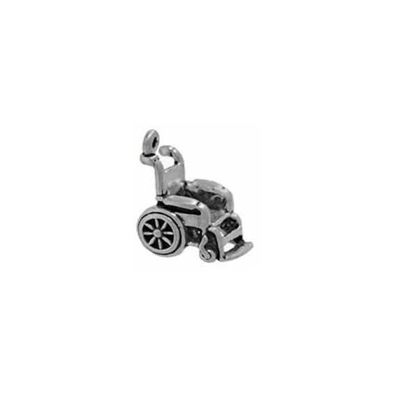 925 Sterling Silver Hospital Wheelchair Charm - Handicap Awareness Pendant For Necklace Or Bracelet - View #9