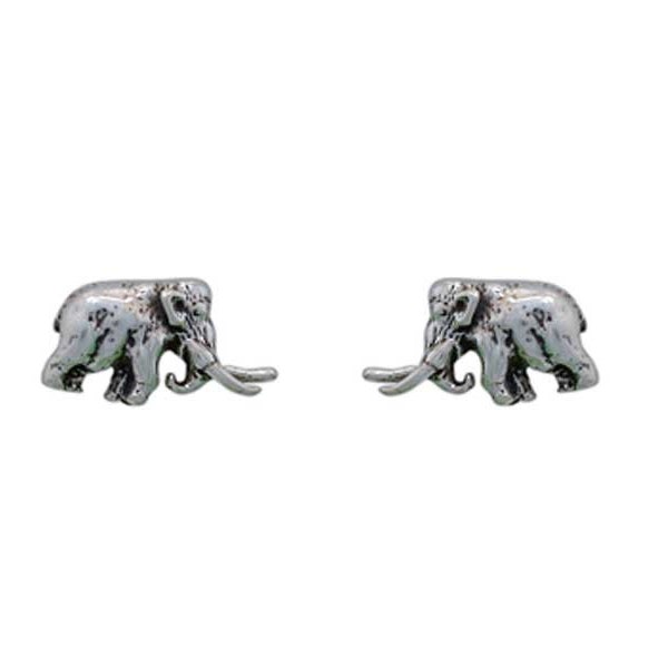 Sterling Silver Woolly Mammoth Stud Earrings | Exceptional Quality, Detailed Casting | Hypoallergenic Posts