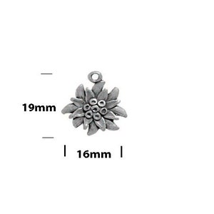 Edelweiss Charm Sterling Silver, Edelweiss Jewelry, Mountain Flower Jewelry image 7