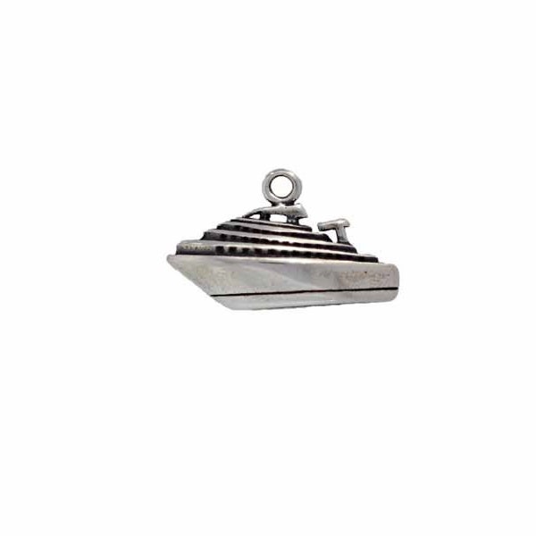 Cruise Ship Charm Sterling Silver, Cruise Ship Jewelry, Nautical Jewelry