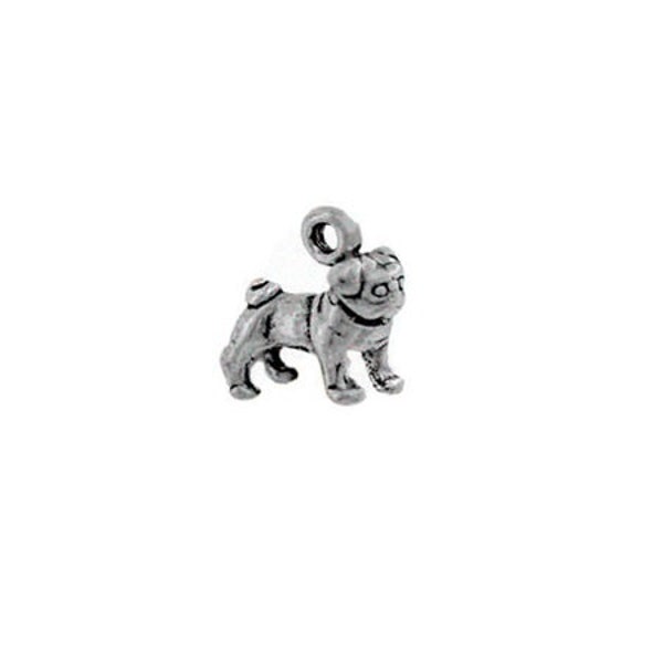 Pug Charm, Sterling Silver, Miniature Pug Dog Charm, Pug Jewelry, Dog Jewelry