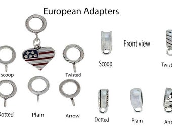 Pandora Adapter, Sterling Silver Charm Adapter, European Bracelet Adapters