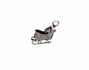 Details about / Santa on his sleigh sterling silver charm .925 x 1 Christmas charms