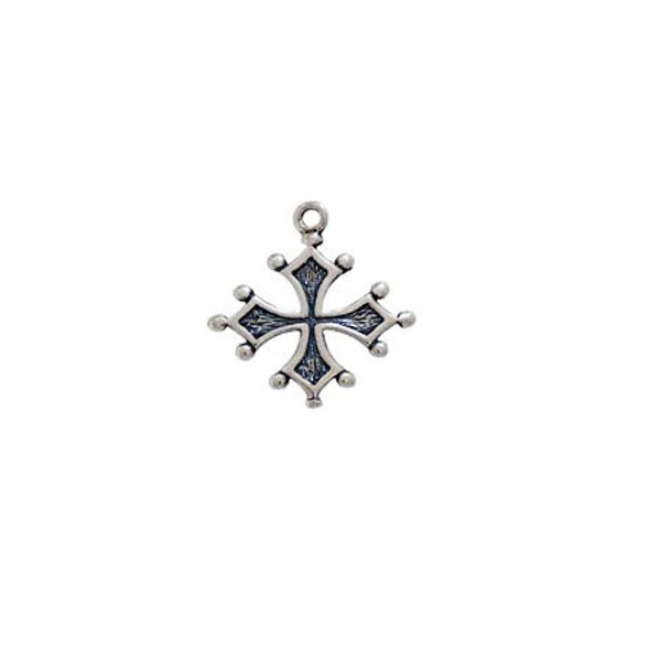 Occitan Cross Pendant Sterling Silver, Cather Cross, Occitan Cross Jewelry