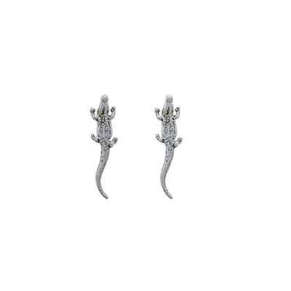 Alligator Stud Earrings Sterling Silver | Alligator Jewelry | Swamp Jewelry