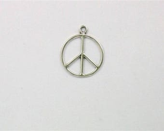 Sterling Silver Peace Sign Pendant