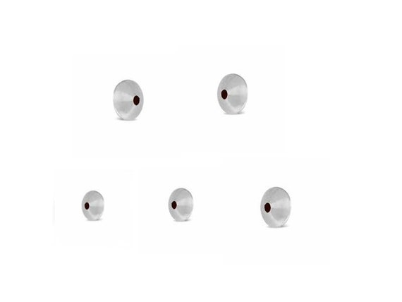 Sterling Silver Saucer or Rondell Seamless 4mm Beads for Beading Projects 