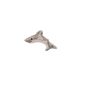 Unique Great White Shark Ceramic Beads - Handcrafted Sea Life Jewelry Supplies from Peru