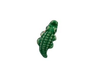 Alligator Beads |Hand Painted Beads | Peruvian Ceramic Beads | Alligator Jewelry | Reptile Jewelry