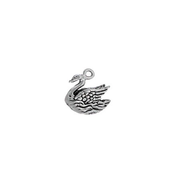 Swan Charm Sterling Silver, Swan Jewelry