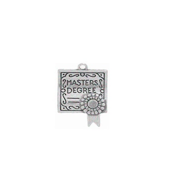 Master's Degree Charm Sterling Silver, Masters of Education, Education Jewelry