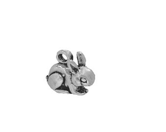 Rabbit Charm Sterling Silver, Rabbit Jewelry