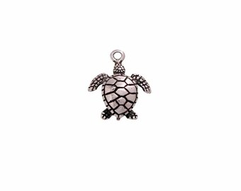 Sea Turtle Charm Sterling Silver, Turtle Jewelry, Sea Turtle Jewelry, Spirit Animal Jewelry