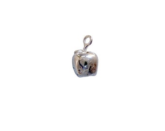 Sterling Silver Red Preciosa Crystal Apple with Worm Pendant Sterling Silver Red Preciosa Crystal Apple with Worm Pendant