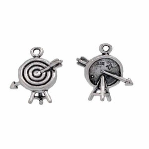 Archery Charm Sterling Silver, Bullseye Target Charm, Archery Jewelry image 2