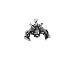 Bat Charm, Hanging Bat Charm Sterling Silver, Bat Jewelry