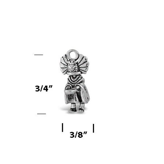 Sterling Silver 925 Kachina Charm Pendant 3/4" by 3/8" 2 grams MAGNIFICENT 