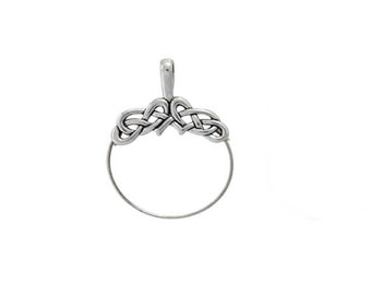 Sterling Silver Celtic Weave Charm Holder, Celtic Jewelry, Celtic Knot Jewelry