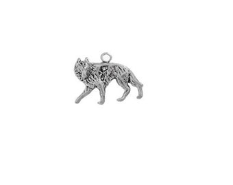 Wolf Charm Sterling Silver, Wolf Jewelry, Wolf Jewelry