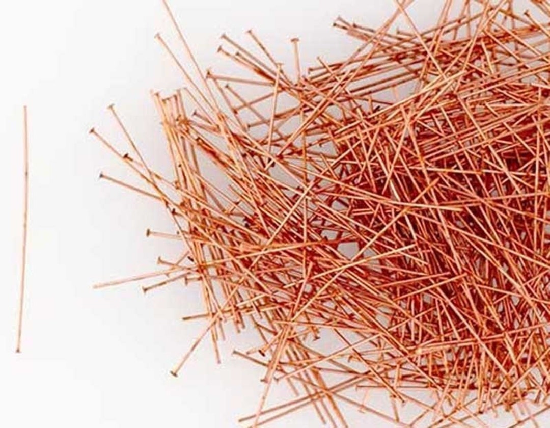 Copper Head Pins, Domed Headpins, Copper Jewelry Supplies, Copper