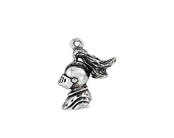 Sterling Silver 3D Jousting Armored Knight On Charging Horse Dangle Charm Bead For Bead Bracelet Sterling Silver 3D Jousting Armored Knight On Charging Horse Dangle Charm Bead For Bead Bracelet