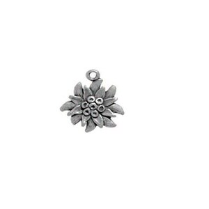 Edelweiss Charm Sterling Silver, Edelweiss Jewelry, Mountain Flower Jewelry image 1